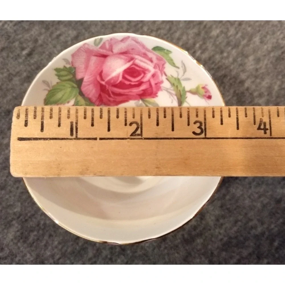 Aynsley Teacup & Saucer Pink Cabbage Rose Corset Bone China Gold Gilt‎ England